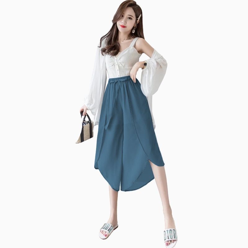 Celana Casual Sifon gaya korea wanita dewasa cropped pants - Jktfashion Heidi