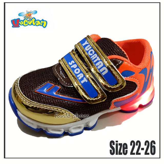 SALE Yucatan LED IDD5339 22-26 / Sepatu Lampu Anak Laki Balita / Sneakers Lampu Anak Laki