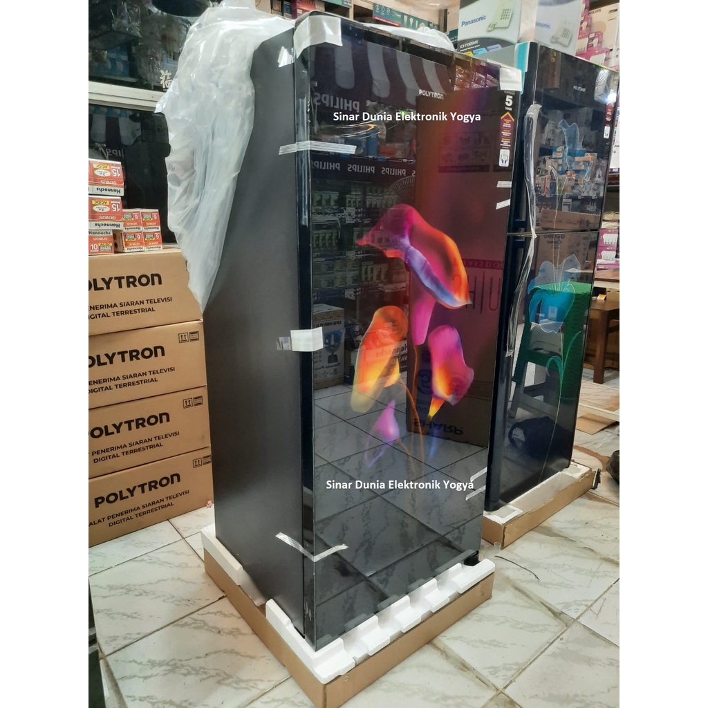 Polytron Kulkas 1 Pintu 180L Belleza Tempered Glass PRA 18MTR PRA 18MT