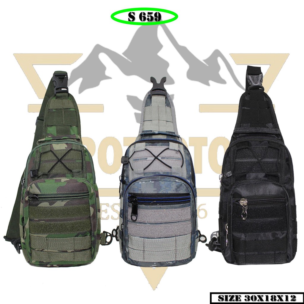 Tas Selempang Pria Army - Cross Body Tas Punggung Cangklong - Sling Bag Tas Pinggang Cangklong Army