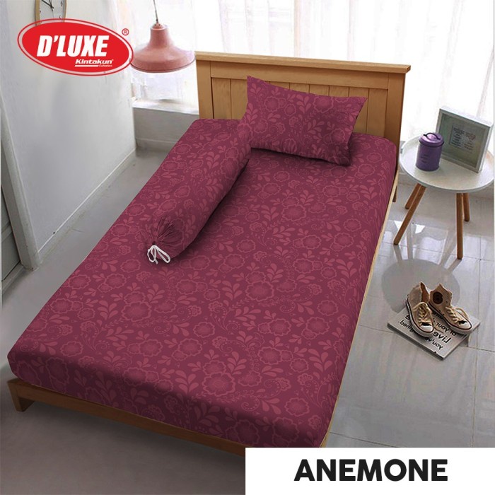 Sprei Sprei Kintakun D'Luxe Single Size New Embosed Edition Uk. 120x200 - Anemone(R1M7) Sprei Halus 