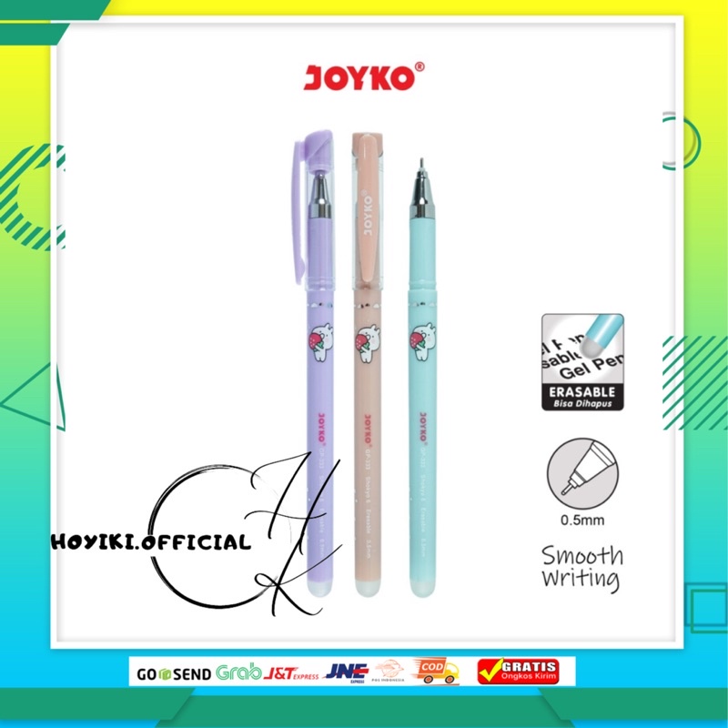 

JOYKO Erasable Gel Pen Pulpen Joyko GP-333 Shokyo 6 Gel 0.5 mm Bisa Dihapus