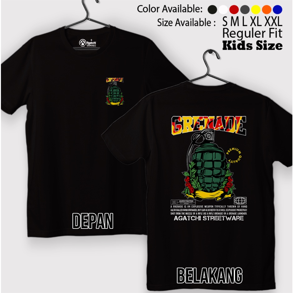 Baju Kaos Atasan Anak Laki-Laki Streetware Agatchi Grenade