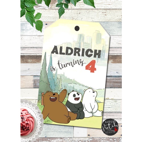 Gift Tag / Birthday Card Tag / Ucapan Ultah Anak tema we bare bears