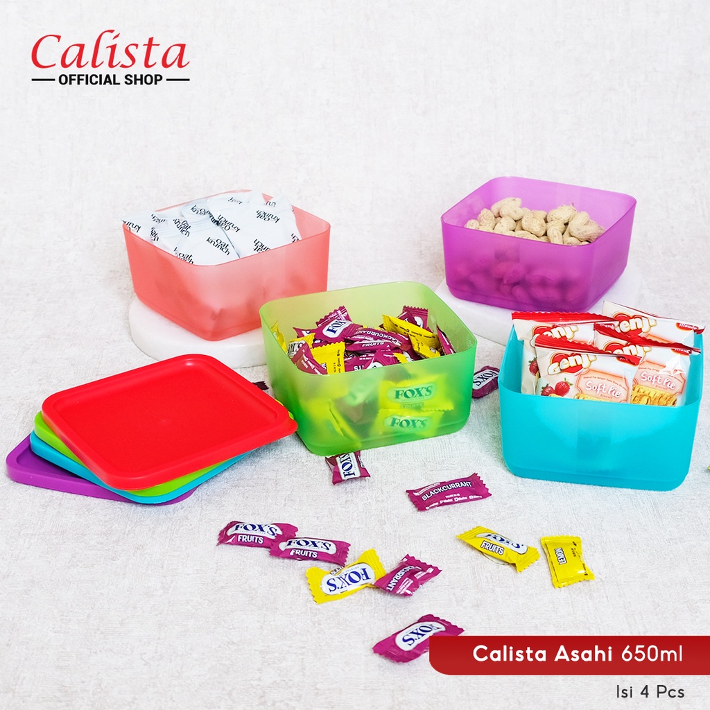 Calista Asahi Premium 650ml Toples Penyimpanan Makanan Set isi 4pcs