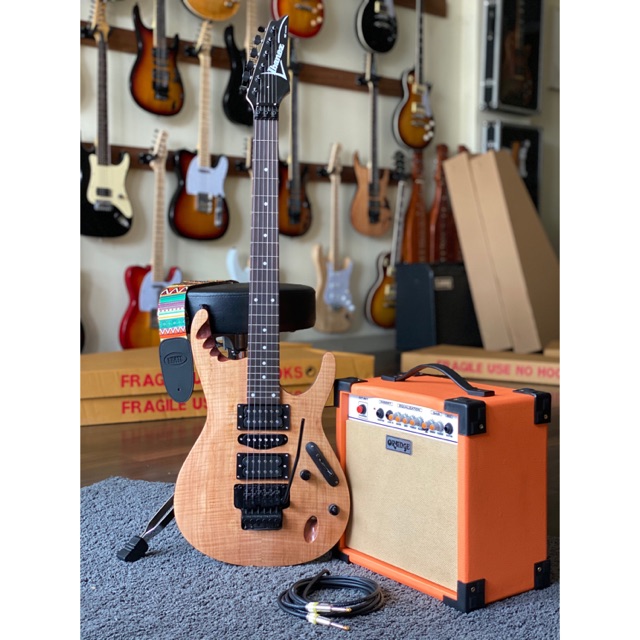 Paket Gitar Elektrik Ibanez S Series Herman Li (NaturalWood)