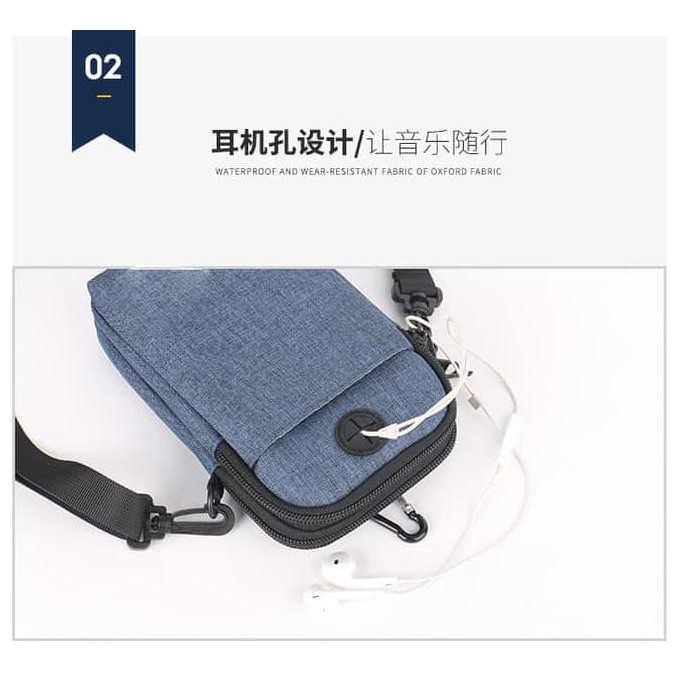 Pengiriman Cepat waistbag pria..> Tas pinggang Tas selempang kecil denim pria cowok - Waist bag HP