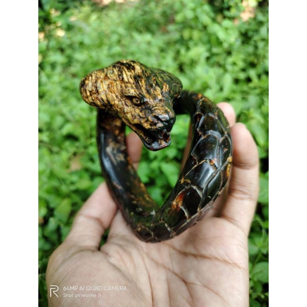 gelang bahar merah ukir cobra galak