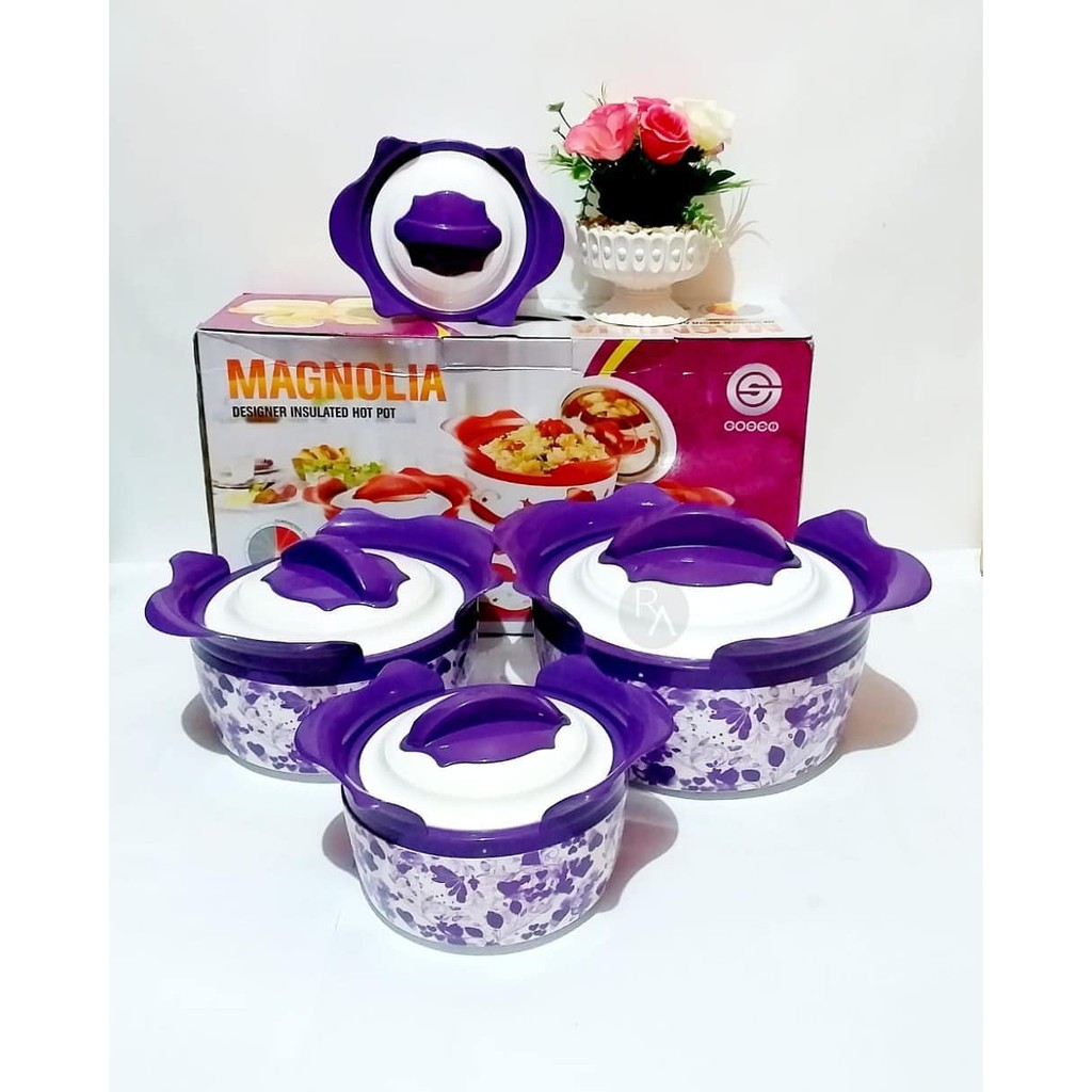 Food Warmer Magnolia / Panci Set Penghangat Makanan / Bowl Set / Mangkok / Food Storage / Prasmanan