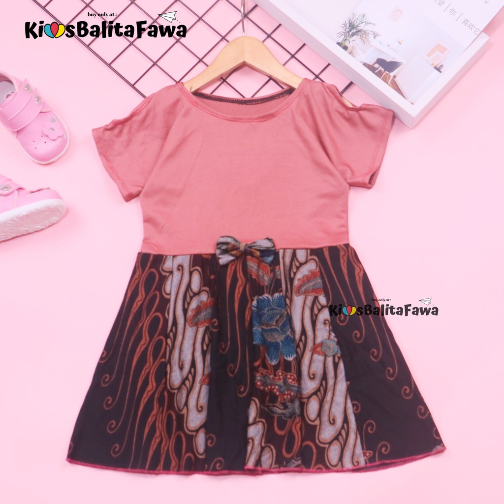 Dress Sabrina Pita 4-5 Tahun / Dres Anak Perempuan Lengan Motif Murah Pesta Fashion Baju Cewek Dres