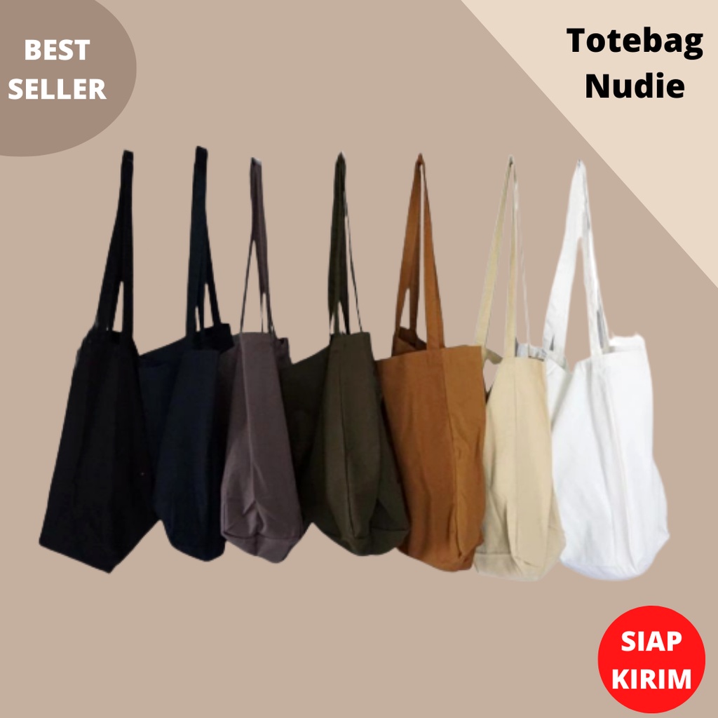 Tas totebag nudie bag baggy magnet kuliah kanvas besar polos sueding