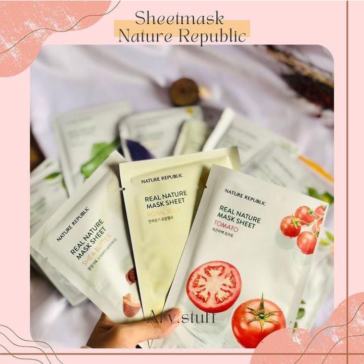 Sheetmask Nature Republic/ Masker Wajah Viral, Original 100% Termurah, Terlaris, Aman, Whitening Mask Pencerah, Aman, Banyak Varian Jenis Masker Korea, Ampuh Mengatasi Permasalahan Wajah, dan Mudah Diaplikasikan