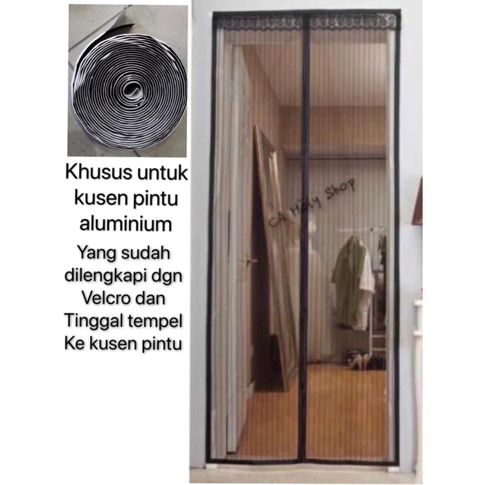 (TERBARU) Tirai Magnet Anti Nyamuk kusen Pintu Aluminium kusen aluminium - Hitam