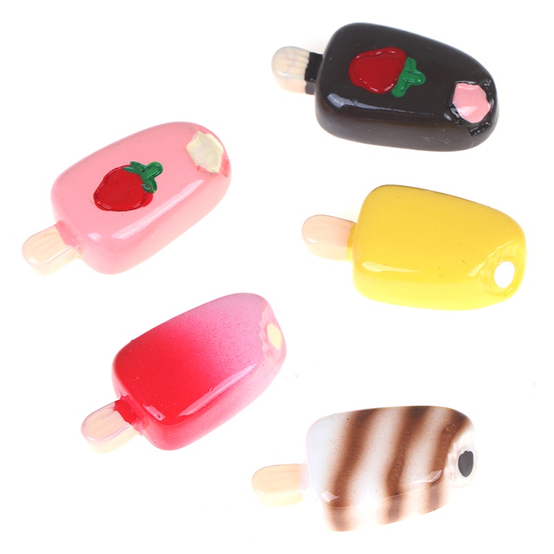 5pcs Miniatur Es Krim Popsicle Skala 1: 12 Untuk Rumah Boneka 1: 6