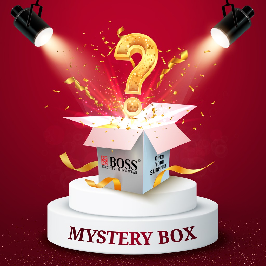 BOSS Mystery Box Kemeja Motif Pria Lengan Pendek