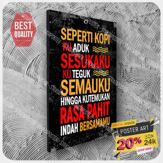 pajangan dinding quotes - hiasan dinding motivasi - poster - wall decor - poster dinding - 203091KRN