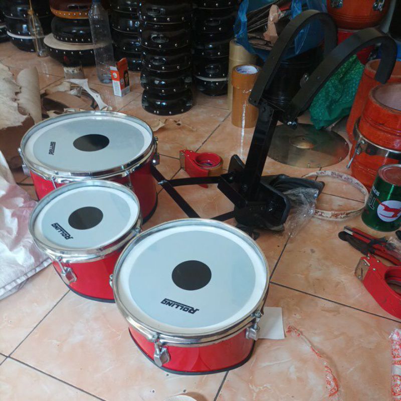Trio tom tam harnes drumband Tk SD SMP