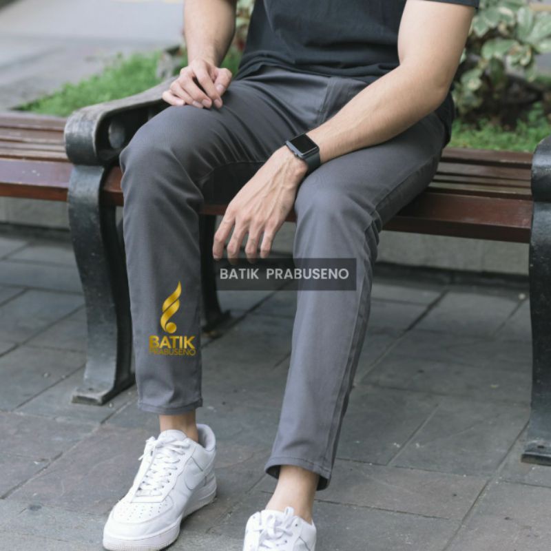 Celana Chinos Panjang Pria  Slimfit Slim Fit  Prabuseno Original Katun Strecth Elastis Melar Cocok B