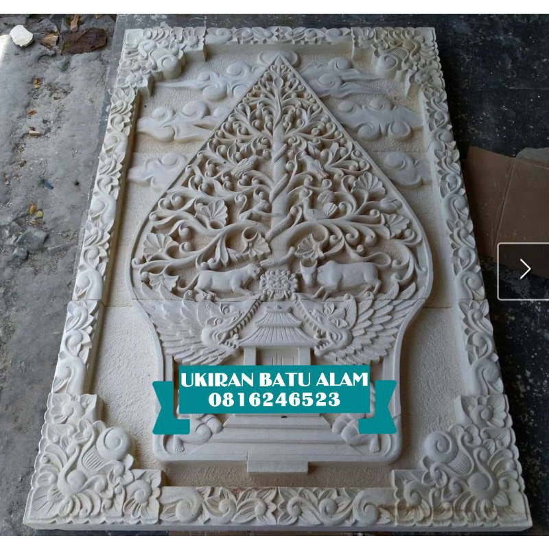 relief Kayon/gunungan batu paras ukir hiasan dinding