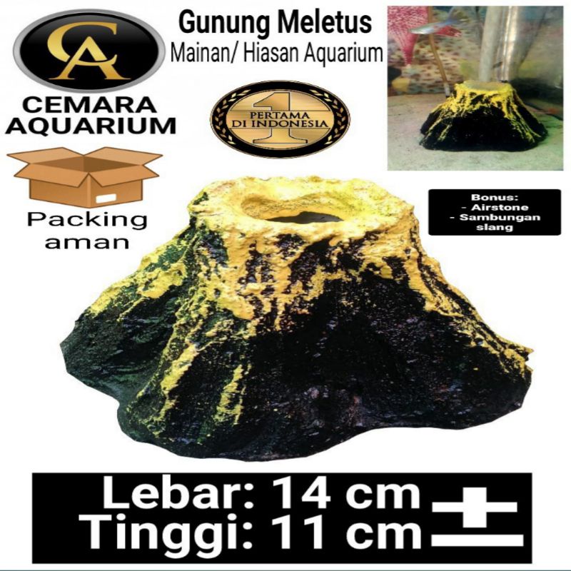 hiasan aquarium/ aquarium/ gunung meletus/ mainan aquarium/ hewan peliharaan/ aksesoris/ aksesoris a