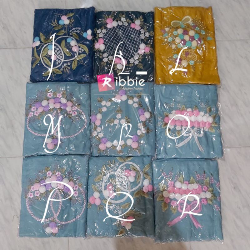 Mukena lajur Rayon Bordir bunga Tille