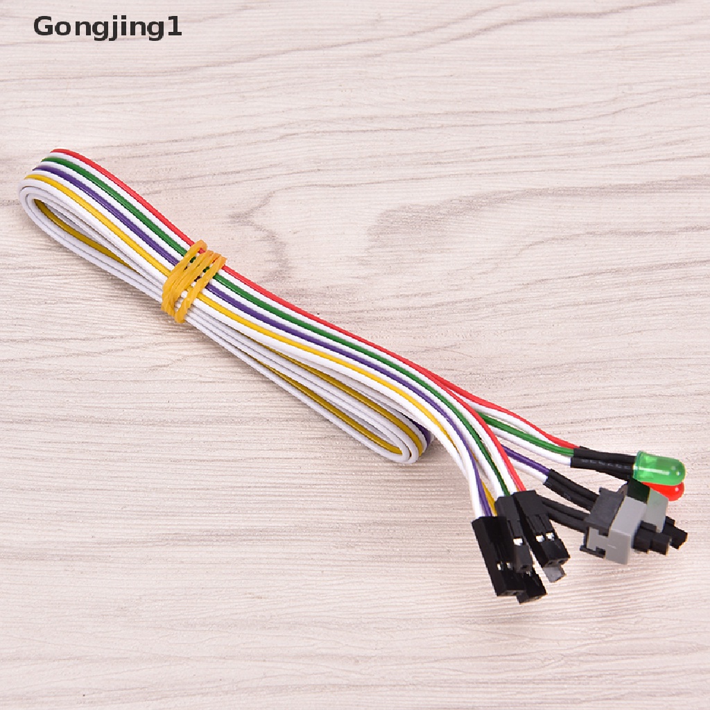 Gongjing1 ATX Motherboard Komputer PC Dengan 2 Kabel Power Switch On / Off / Reset + Lampu LED 68cm