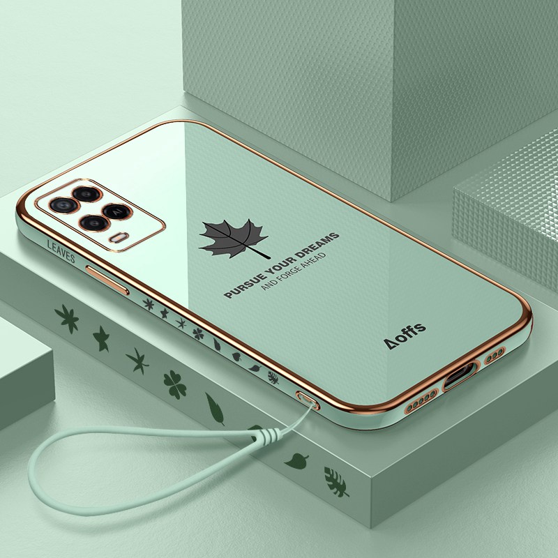 Maple Leaf Lanyard Soft Silicone Case Samsung Galaxy A03S A21S A20S A02S A03 Core A10S A1 A12 A31 A30S A50S Fashion Pria Penutup Casing Ponsel Aoffs casing hp
