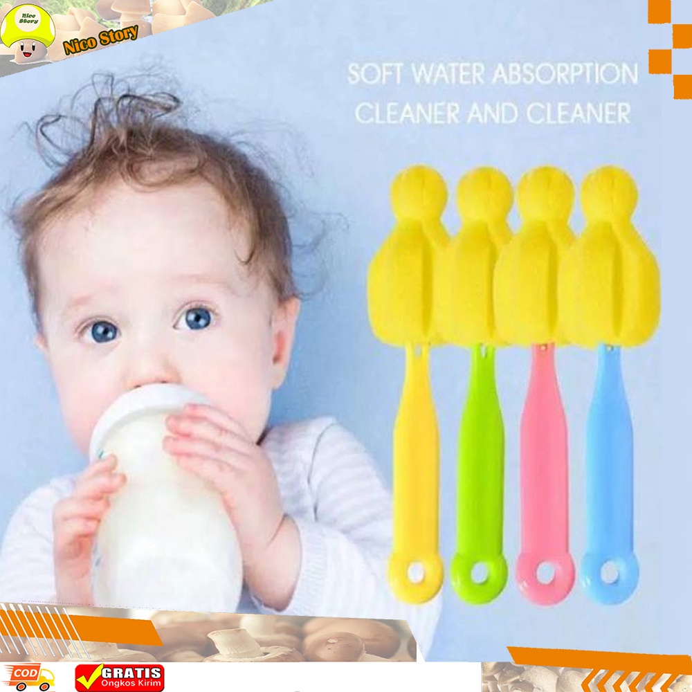 (NCS) Sikat Spons Pembersih Empeng Dot Bayi Dan Botol Susu/Sponge Cuci