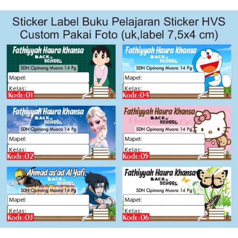 

Sticker Label Buku Pelajaran A4