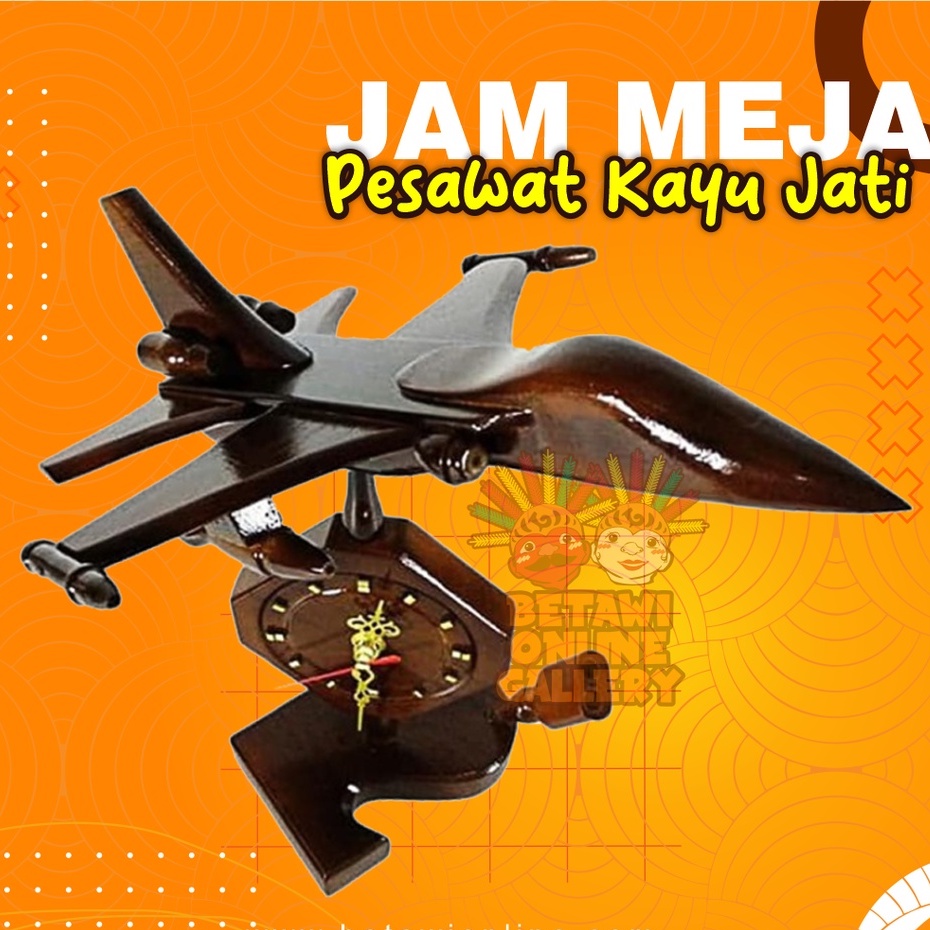 Jam Meja Model Pesawat Terbang Kayu Jati