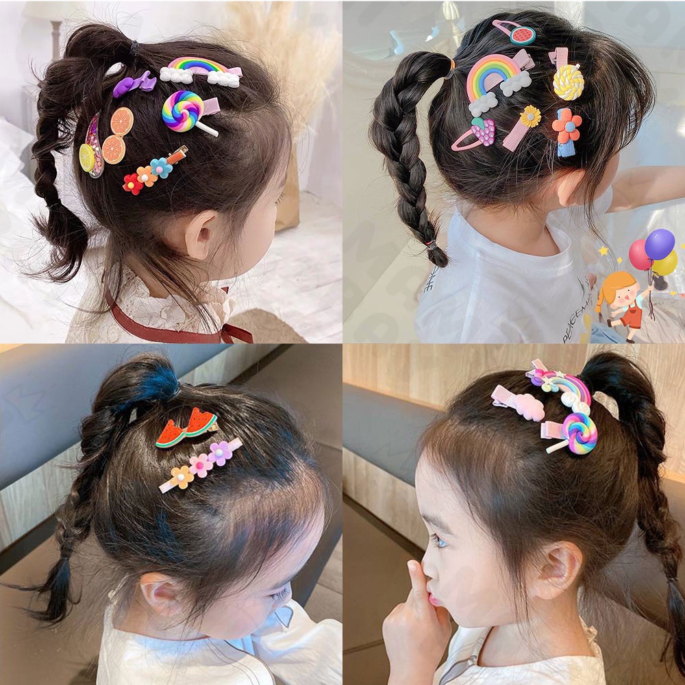 OKEYI Jepit rambut anak banyak warna 14pcs jepit rambut anak korea lucu