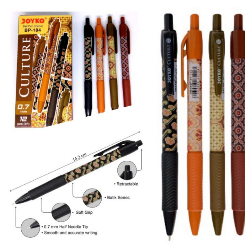 

Penna joyko BP 184 / pena joyko Batik Cetek isi 12 pcs.