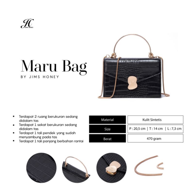 MARU BAG JIMSHONEY TAS SELEMPANG SLINGBAG  WANITA ELEGANT CROCO