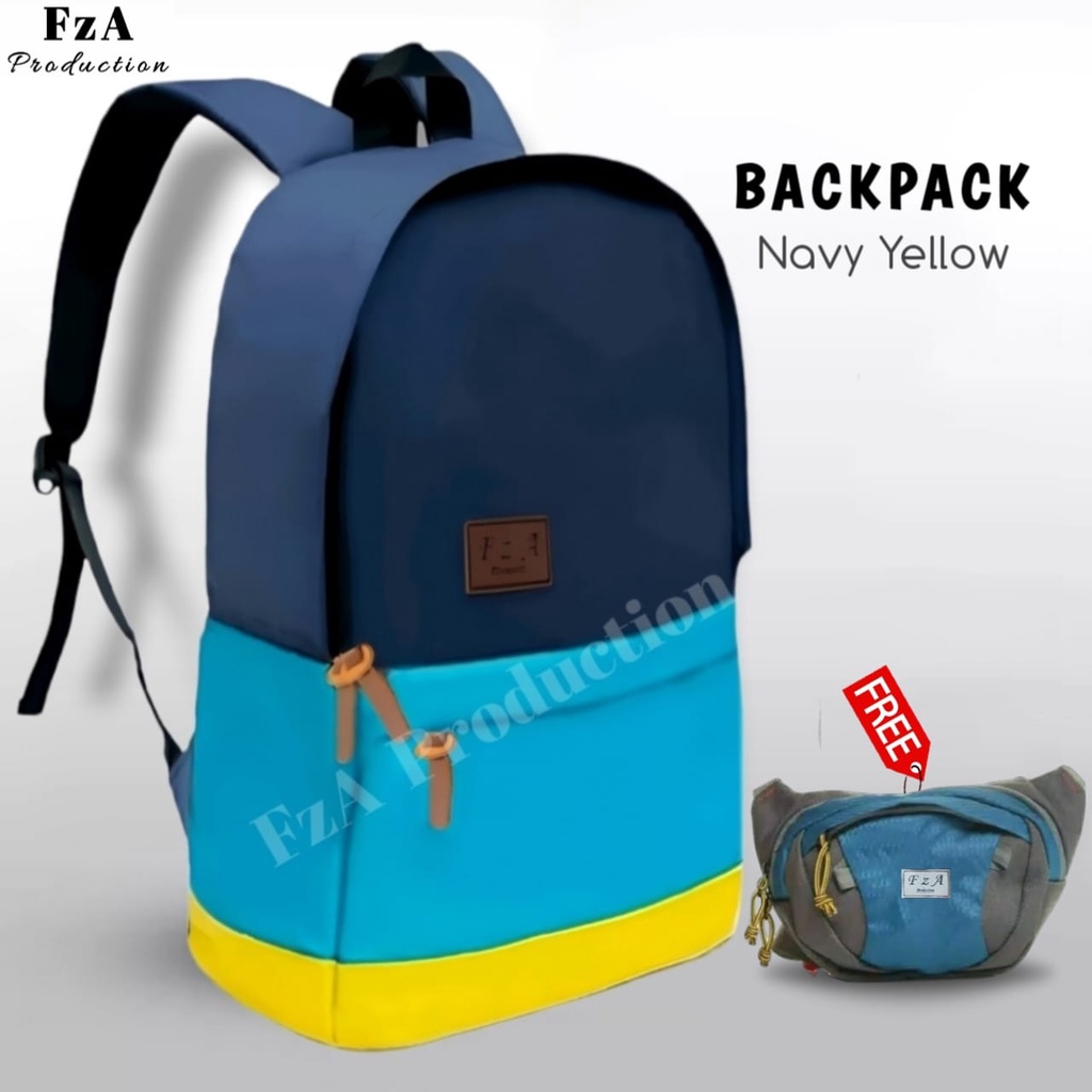 Tas Ransel Distro Original Casual pria Wanita / Tas Backpack Laptop Tas Sekolah Distro Original – FzA FREE Tas Slempang Waistbag