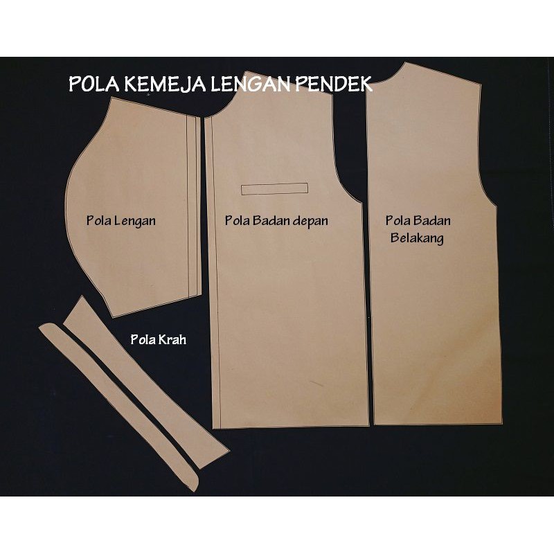 POLA JIPLAK KEMEJA / BAJU KOKO PRIA DEWASA