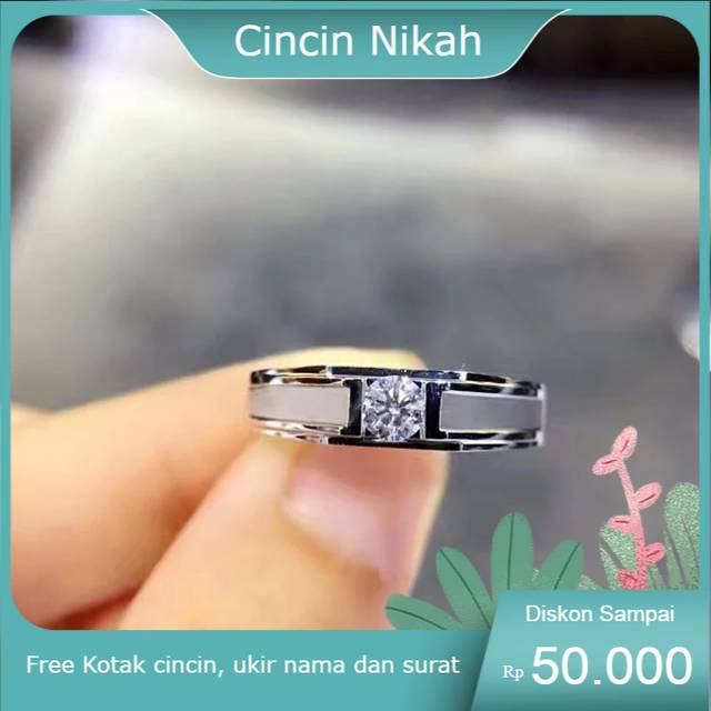 CINCIN PRIA BERKELAS ASLI PERAK , CINCIN SINGLE COWOK SILVER 925