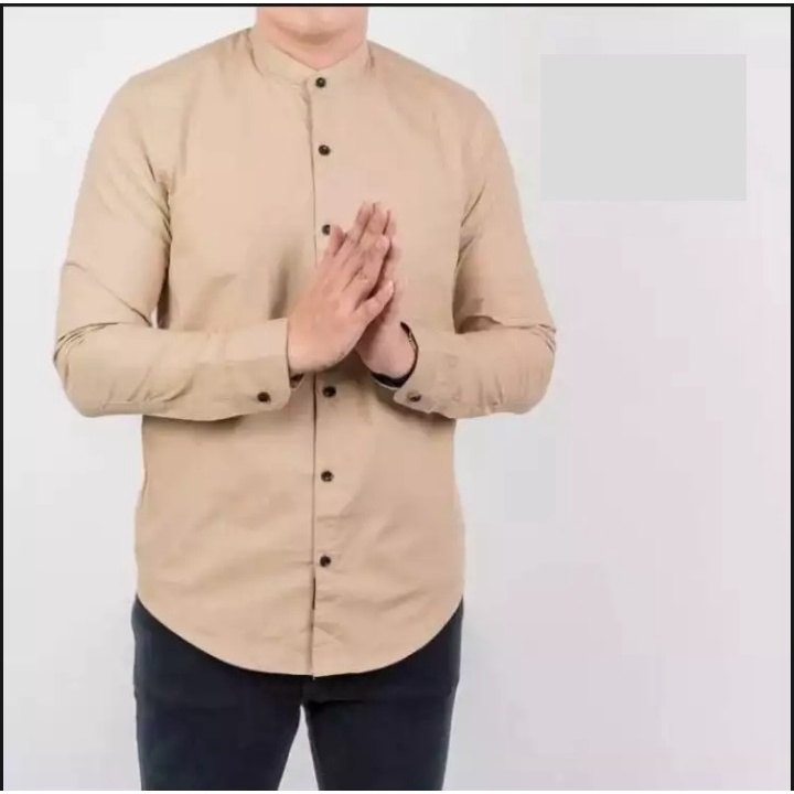 Kemeja Pria Polos Kerah Sanghai / Koko Sanghai TRIGGER Store Bandung