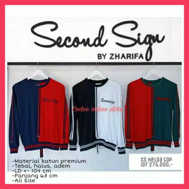 Atasan kaos branded ori SECOND SIGN Helna