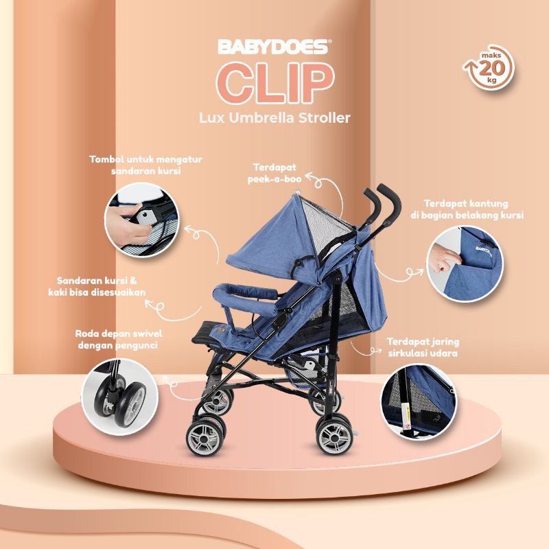 stroller bayi baby does clip / kereta dorong bayi