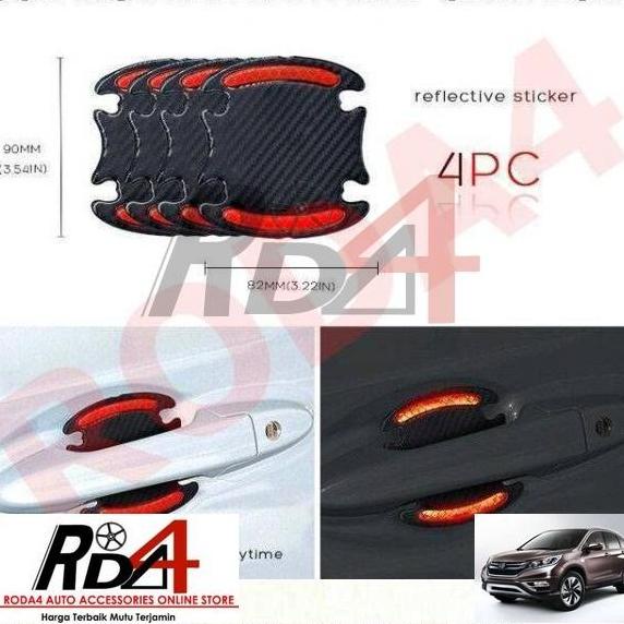 Outer Handle Carbon Stiker Reflektif Grand CRV 2015 rod4 Ayo Beli