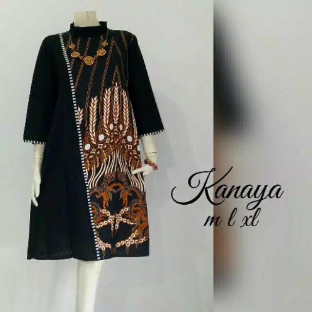 Dress Bolero Mahkota Melia Abu Batik Modern Midi Dress Kerja Seragam Kantor Pesta Kondangan