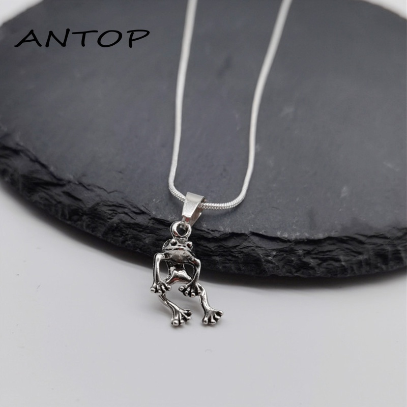 Gaya Eropa Dan Amerika Katak Perak Anting-Anting Kalung Kreatif Retro Unisex Hip Hop Tren Aksesoris ANTOP