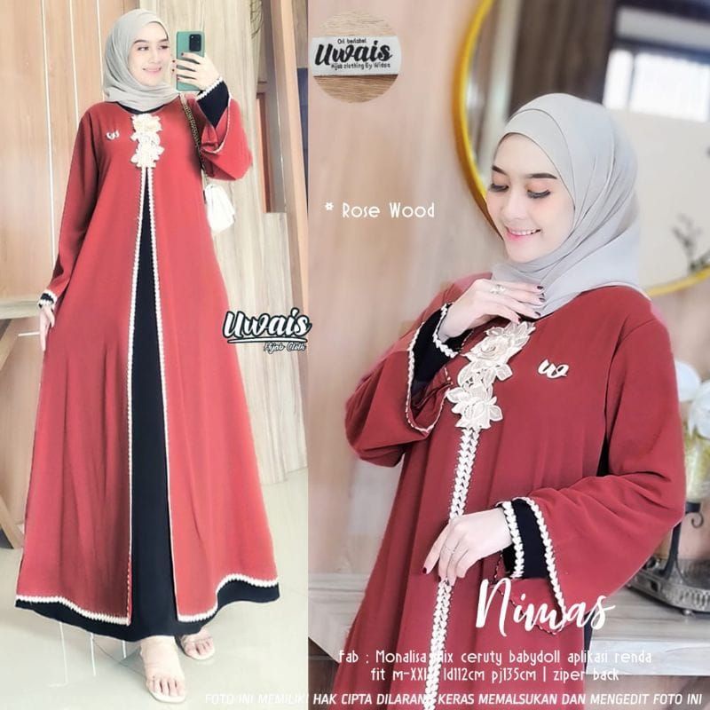 Gamis Nimas // gamis fariasi cardigan ceruty