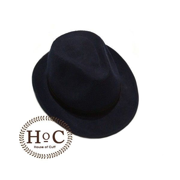 Houseofcuff Topi Fedora Hat DARK BLUE FEDORA HAT LAKEN