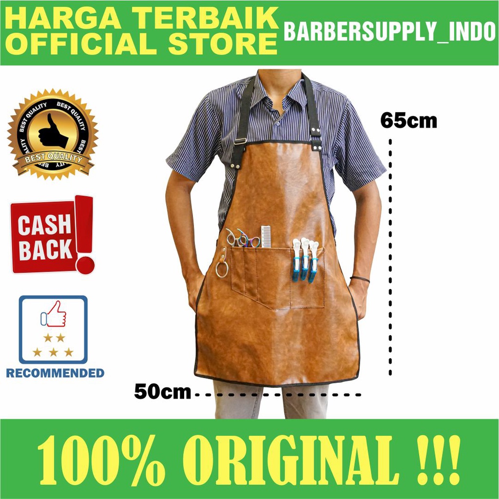 Apron Barber leather Celemek Apron Kulit Barber Shop Premium