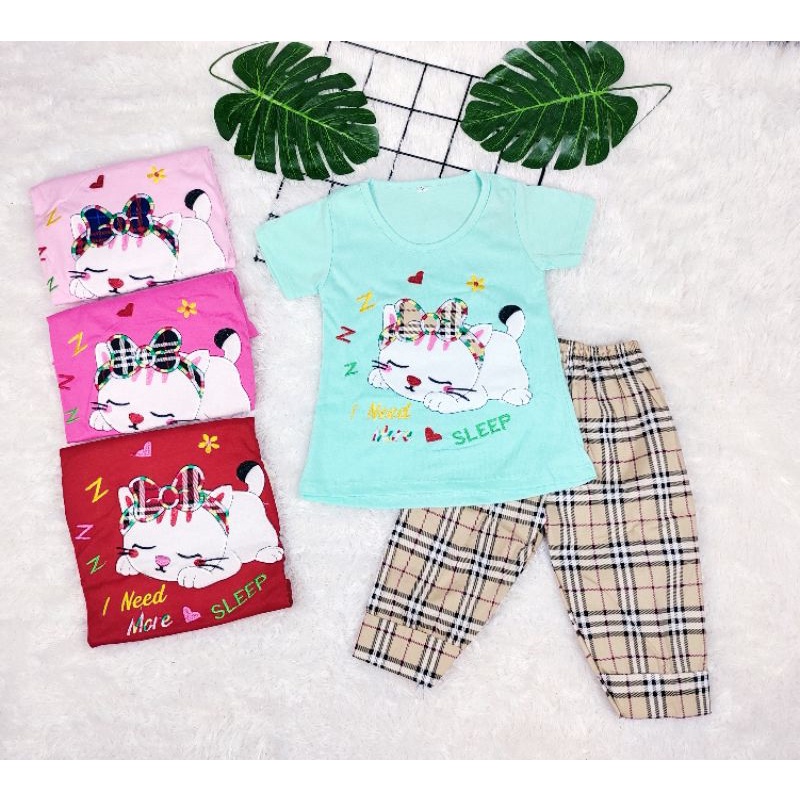 3S SETELAN ANAK PEREMPUAN USIA 1-5 TAHUN GAMBAR ONE MORE,CITTCE LOVE,FAVORITE,I NEED SLEEP,BUTTERFLAY,CUTE NEW-8