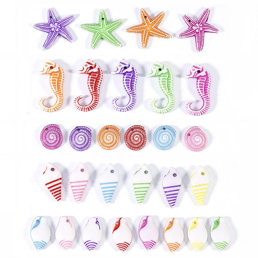 Preva 100 Pcs/Lot Tema Laut Liontin Fashion Gelang Kaki Gelang Kalung Kerajinan Akrilik Handmade Aksesoris