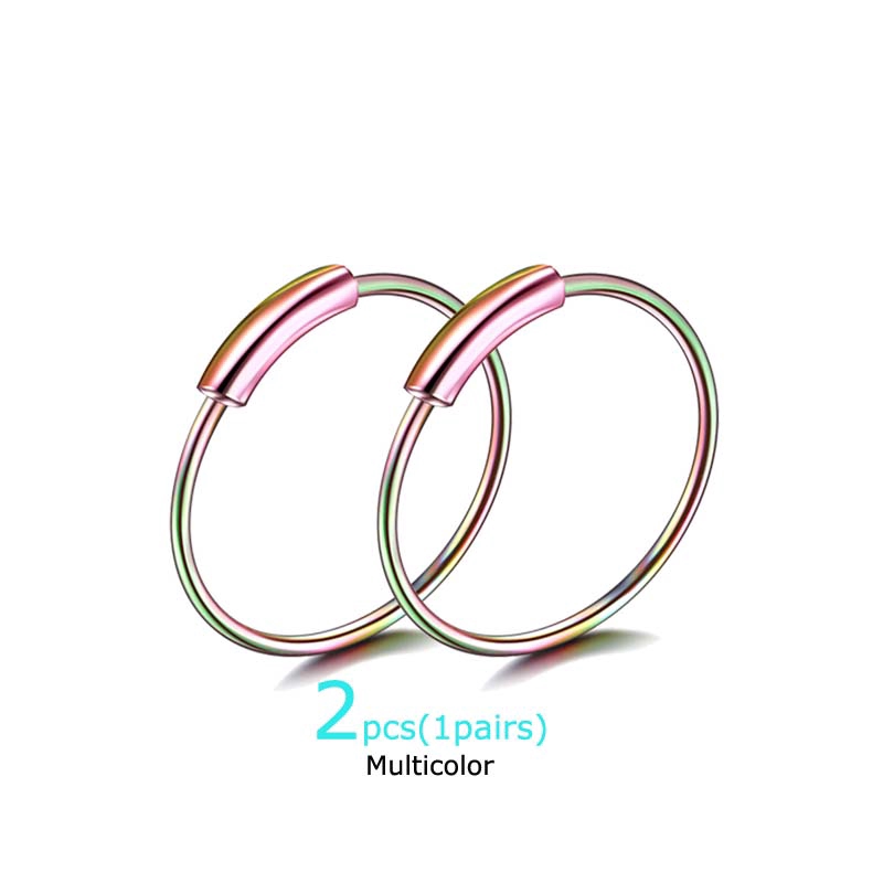 2pcs Hoop Earrings Daith Rook Pinna Helix Piercing Nose Ring Stianless Steel 22G