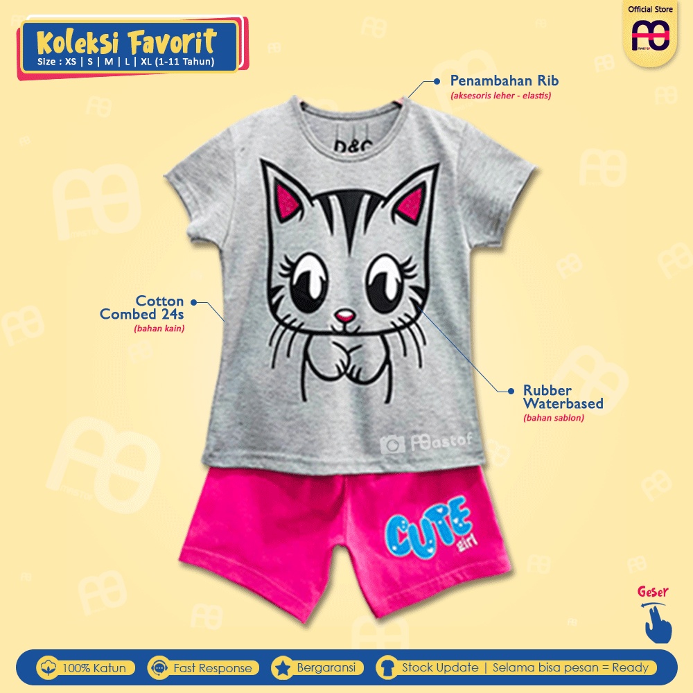 Setelan Anak Perempuan Mastof D Series 1 - 11 Tahun Baju Anak Edisi Favorit 2-2