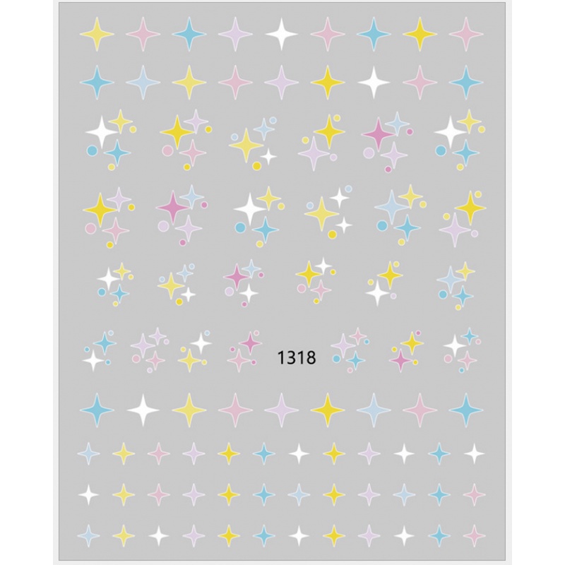 (Dreamy Cloud Twinkling Star) 1 Lembar / Pak Stiker Kuku Foil Transfer Air Untuk Nail Art / Manicure Diy